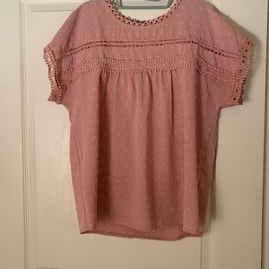 Blush pink dotted blouse